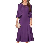 GRACE KARIN Women's Sequin Dress Elegant Dresses for Wedding Glitter Formal Party Cocktail Purple S