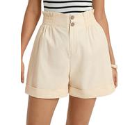 GRACE KARIN Women's Shorts Lightweight Comfy Travel Shorts with Coconut Shell Buttons Beige L