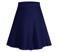 GRACE KARIN Women's Skirts Midi Skater Skirt Daily Skirt Chunky Elasticated Waist Skirt for Fall Navy Blue M