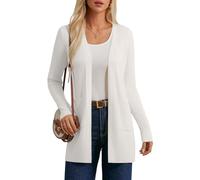 GRACE KARIN Women's Slim Fit Long Cardigan Open Front Casual Cardigan Coat Stretch Knitwear for Going Out White XL
