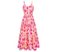 GRACE KARIN Women's Summer Beach Dress Spaghetti Strap Floral A Line Maxi Dresses for Wedding Guest Rose Red Orange Flowers L