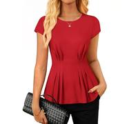 GRACE KARIN Women's Summer Peplum Tops Cap Sleeve Blouses Fit Work Shirt