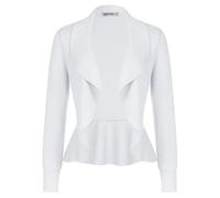 GRACE KARIN Women's Summer Shawl Cardigan Open Front Long Sleeves Knitted Boleros Sweater 2XL White