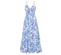 GRACE KARIN Women's V-Neck Sleeveless Floral Dress, Summer Casual A-Line Maxi Dresses, Beach Wedding Flowy Casual Dress with Pockets, blue, L