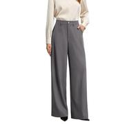 GRACE KARIN Women's Wide Leg Trousers Work Suit Trousers UK with Pockets Grey M