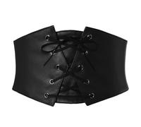 GRACE KARIN Women's Wide Waist Renaissance Corset Belt Belt (pack of 2) | Lace-up Front, Press Button Back, Wide Elastic, Pirate, Steampunk, for Ren Faire, Daily, Party, Dresses, Shirts
