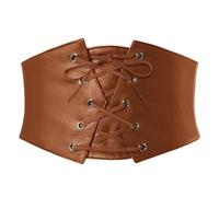 GRACE KARIN Women's Wide Waist Renaissance Corset Belt Belt (pack of 2) | Lace-up Front, Press Button Back, Wide Elastic, Pirate, Steampunk, for Ren Faire, Daily, Party, Dresses, Shirts
