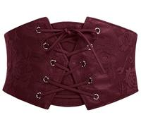 GRACE KARIN Women's Wide Waist Renaissance Corset Belt Belt (pack of 2) | Lace-up Front, Press Button Back, Wide Elastic, Pirate, Steampunk, for Ren Faire, Daily, Party, Dresses, Shirts
