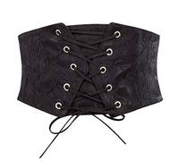 GRACE KARIN Women's Wide Waist Renaissance Corset Belt Belt (pack of 2) | Lace-up Front, Press Button Back, Wide Elastic, Pirate, Steampunk, for Ren Faire, Daily, Party, Dresses, Shirts