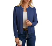 GRACE KARIN Women's Zip Up Cardigans Sweaters Lightweight Soft Jackets Autumn Winter Jacket with Pockets Denim Blue M