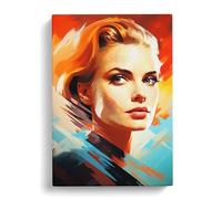 Grace Kelly Futurism Art Canvas Wall Art Print 30x20 Inch