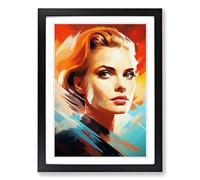 Grace Kelly Futurism Framed Wall Art Print A2 Black