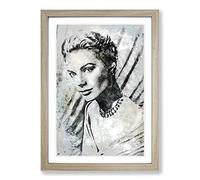 Grace Kelly in Abstract Framed Print | A2 Oak Framed Wall Art | Ready to Hang | Abstract Fantasy Picture | Living Room Bedroom Lounge Office