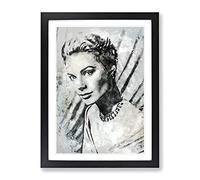Grace Kelly In Abstract Modern Art Framed Print | A2 Black Framed Wall Art | Ready to Hang | Abstract Fantasy Picture | Living Room Bedroom Lounge Office