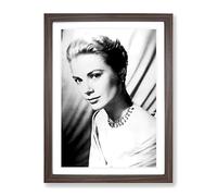 Grace Kelly No.1 Modern Framed Print | A2 Walnut Framed Wall Art | Ready to Hang | Modern Nature Picture | Living Room Bedroom Lounge Office