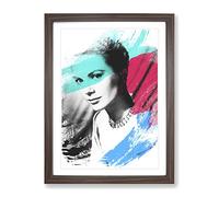 Grace Kelly No.1 V2 Modern Framed Print | A4 Walnut Framed Wall Art | Ready to Hang | Modern Nature Picture | Living Room Bedroom Lounge Office