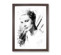 Grace Kelly No.1 V3 Modern Framed Print | A2 Walnut Framed Wall Art | Ready to Hang | Modern Nature Picture | Living Room Bedroom Lounge Office