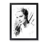 Grace Kelly No.1 V3 Modern Framed Print | A4 Black Framed Wall Art | Ready to Hang | Modern Nature Picture | Living Room Bedroom Lounge Office