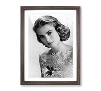 Grace Kelly No.2 Modern Framed Print | A3 Walnut Framed Wall Art | Ready to Hang | Modern Nature Picture | Living Room Bedroom Lounge Office