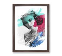 Grace Kelly No.2 V2 Modern Framed Print | A2 Walnut Framed Wall Art | Ready to Hang | Modern Nature Picture | Living Room Bedroom Lounge Office