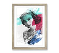 Grace Kelly No.2 V2 Modern Framed Print | A3 Oak Framed Wall Art | Ready to Hang | Modern Nature Picture | Living Room Bedroom Lounge Office