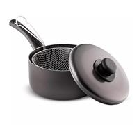 GRACE KITCHEN Cookware - Non Stick Chip Pans with Basket and Lid Aluminium Deep Fryer Saucepan (22cm)