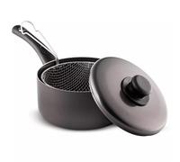 GRACE KITCHEN Cookware ? Non Stick Chip Pans with Basket and Lid Aluminium Deep Fryer Saucepan (22cm)