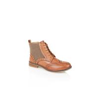 Grace Leather Brogue Lace up Boot Silver Street London Light Tan 8