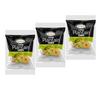 Grace Lime Plantain Chips, 85g Pack of 3, Vegan Citrus Salted Bites, High in Fibre, Gluten Free Banana Crisps Snack Pack of 3