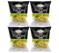 Grace Lime Plantain Chips 85g Pack of 4 Vegan Citrus Salted Bites High in Fibre Gluten Free Banana Crisps Snack with Welari Thank You Card | (4pack) (340g)