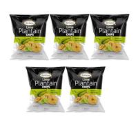 Grace Lime Plantain Chips 85g Pack of 5 Vegan Citrus Salted Bites High in Fibre Gluten Free Banana Crisps Snack with Welari Thank You Card | (5pack) (425g)