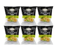 Grace Lime Plantain Chips 85g Pack of 6 Vegan Citrus Salted Bites High in Fibre Gluten Free Banana Crisps Snack with Welari Thank You Card | (6pack) (510g)