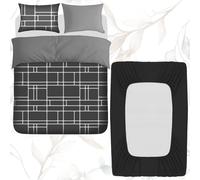 Grace Luxury 4 Pack Breathable Duvet Cover Set with Fitted Sheet in Charcoal | Size: Super King grace Charcoal Super King