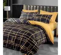 Grace Luxury Hypoallergenic King Size Duvet Cover with Matching Pillowcases in Gold | Size: Double grace Gold Double
