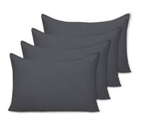 Grace Microfiber Pillow Cases Pack of 4 with Envelope Closure in Charcoal | Size: Standard Pillow Case grace Charcoal Standard Pillow Case