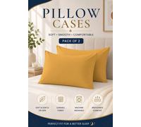 Grace Microfiber Pillow Covers Pack of 2 Soft & Breathable in Gold | Size: Standard Pillow Case grace Gold Standard Pillow Case