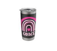 Grace Name Heart Cute Personalized Rainbow Stainless Steel Insulated Tumbler
