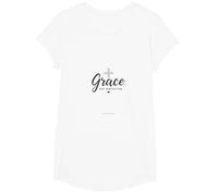 Grace Not Perfection Christian Men Faith Inspirational T-Shirt, Girls, White, Medium