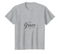 Grace Not Perfection Christian Men Faith Inspirational T-Shirt, Kids, Heather Grey, 6 Years