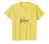 Grace Not Perfection Christian Men Faith Inspirational T-Shirt, Kids, Lemon, 3 Years