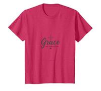 Grace Not Perfection Christian Men Faith Inspirational T-Shirt, Kids, Red Heather, 8 Years