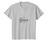 Grace Not Perfection Christian Men Faith Inspirational T-Shirt, Kids, Silver, 8 Years