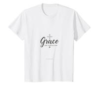 Grace Not Perfection Christian Men Faith Inspirational T-Shirt, Kids, White, 6 Years