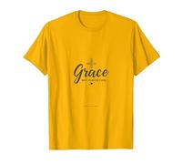 Grace Not Perfection Christian Men Faith Inspirational T-Shirt, Men, Bright Gold, 3XL