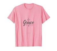 Grace Not Perfection Christian Men Faith Inspirational T-Shirt, Men, Pink, 3XL