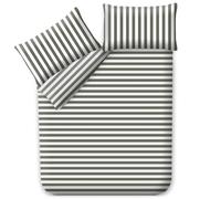 Grace Oxford Stripe King Size Duvet Cover Sets - Premium Microfiber Reversible Kingsize Duvet Cover Sets (230 x 220 cm) 3 PCs - Hypoallergenic Luxury Quilt Cover Bedding Sets with Zipper Closure