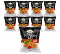 Grace Paprika Plantain Chips 85g Pack of 9 Vegan Salted Bites High in Fibre Gluten Free Banana Crisps Snack with Welari Thank You Card | (9pack) (765g)