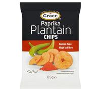 Grace Plantain Chips Paprika 9 x 85g Crunchy Plantain Crisps Smoky Paprika