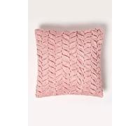 Grace Pleated Velvet Cushion Homescapes Pink 45cm x 45cm