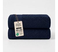 Grace Premium Cotton 500 GSM Hand Towels 2 Pack in Navy grace Navy